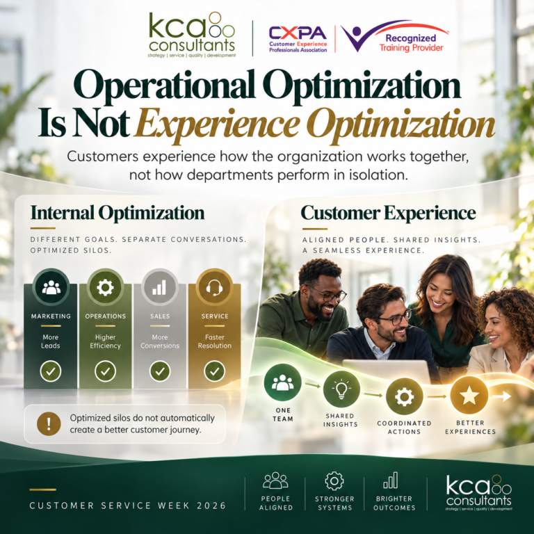 Operational optimization compared with end-to-end Customer Experience performance